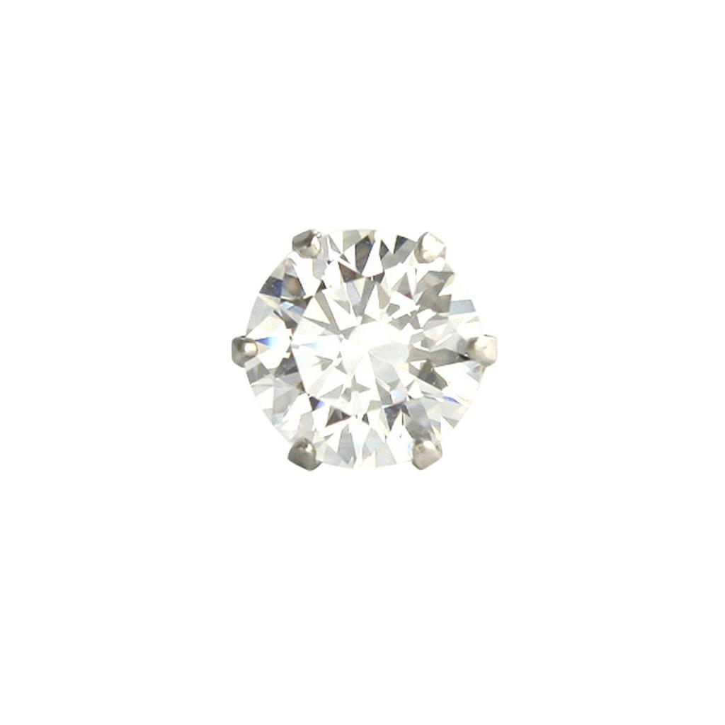 Diamond World PT900 Super Cubic Zirconia D VVS1 Excellent Health Single Earring for Men Women's 0.5ct Earrings, 6-Prong, Color, & Beauty,