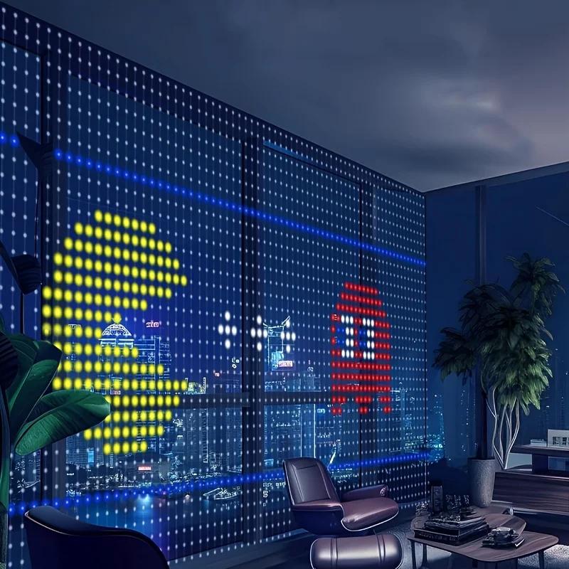 Smart Curtain Light 400 LED DIY Pattern Text APP Remote Control Halloween Christmas Store Bar Indoor Outdoor Party Decoration