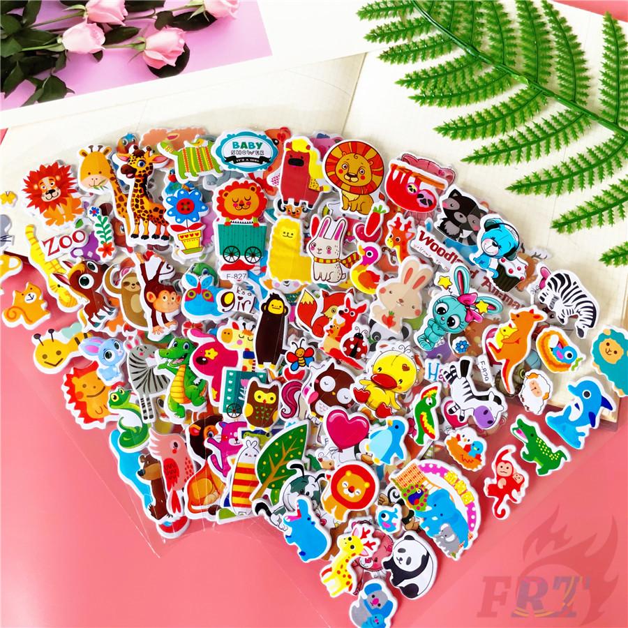 12Sheets/set Zoo Animals  Rewards Sticker Puffy Bubble Toys Stickers
