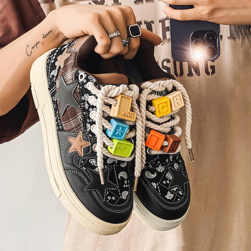 

Мужская обувь весна и осень 2024 года, новая корейская версия студенческого нишевого дизайна, повседневная универсальная обувь со звездами, спортивная обувь с увеличенным голенищем 39