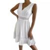 Women's Lace Lace Patchwork Pleated V-neck Sexy Backless Dress