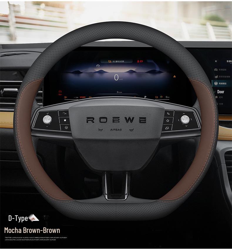 Ultra-Thin Genuine Leather Steering Wheel Cover for Roewe i5/i6/D6/D7/RX5/iMAX/Ei5/E6