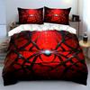 Red Spider Web Pattern Bedding Set Bedding Set (1 Duvet Cover, 2 Pillowcases, Duvet Not Included)