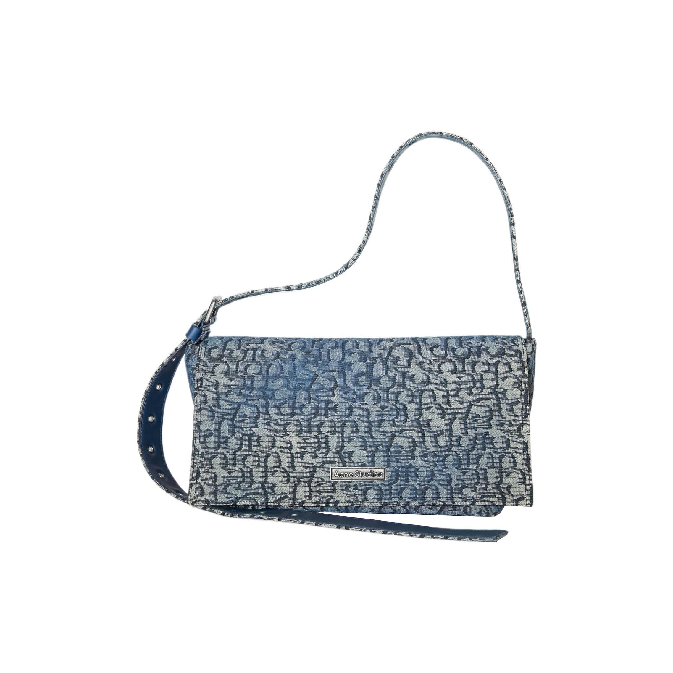 

Acne Studios Logo Adjustable Shoulder Strap Monogram Jacquard Nylon Blend Tote Shoulder Bag Women tote bags Denim-Blue A10295-AAL Basic Set (Bag+Dust Bag)