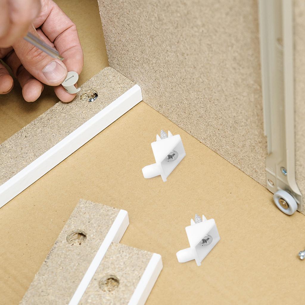 100Sets Drawer Bottom Wedge Support Plastic Corner Brace for Cabinet Backboard Reinforcement Sagging Drawer Repair Kit