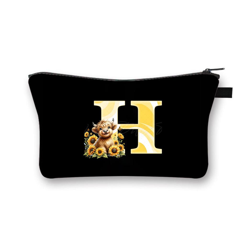 Letter printing primary school students stationery zipper pencil bag change bag multi-functional cosmetic bag storage bag