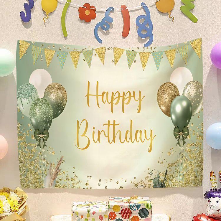 Birthday Happy Banner  Photography Background Cloth  Children's Party Decorative Wall Hanging Cloth