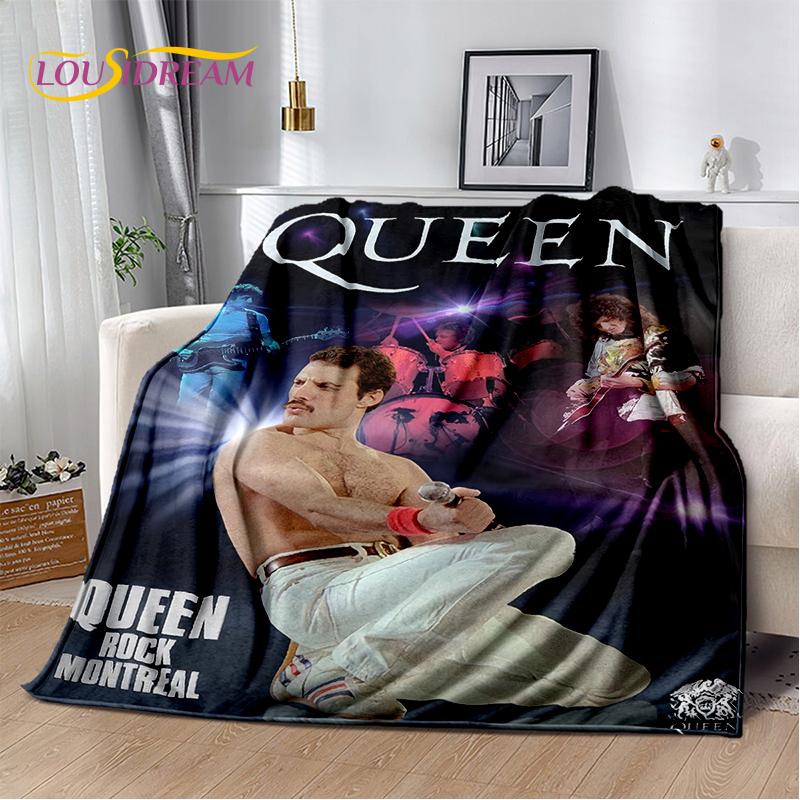 2025 Classics Queen-Rock-Band Freddie Blanket,Soft Throw Blanket for Home Bedroom Bed Sofa Picnic Travel Office Cover Gifts Kids