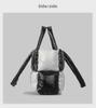 Women's Lightweight Black and White Checkered Tote – Soft, Down-Filled Shoulder Bag