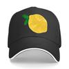 Lemon Print  Casual  Sporty Snapback Hat  Machine Washable Outdoor Headwear  Adjustable Snapbac Sandwich Baseball Cap