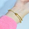 18K Gold Plated Freshwater Pearl Adjustable Pull-Through Bracelet Women Lightweight Luxury Handmade Beaded Jewelry