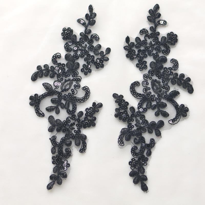 1 Paar zum Annähen & Aufbügeln Spitze Blumen Applikation Aufnäher Bestickter Stoffbesatz Aufkleber für Kleiderflicken DIY Bastelarbeiten