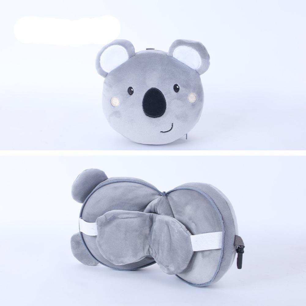 

Cute 2 in1 Travel Neck Pillow Cartoon with Eye Mask Travel Eye Cover Fluffy Soft Napping Sleeping Pillow