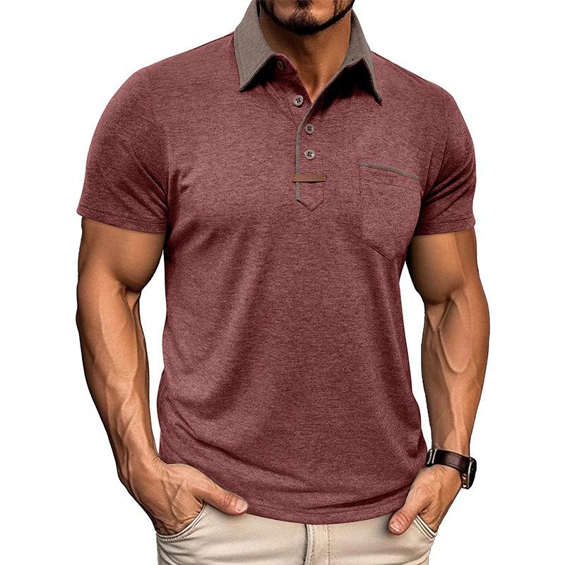Excellent stuff Heren Casual Lange Mouwen Overhemden Met Kraag Knopen Katoen T-shirt Klassiek Stijlvol Golfshirt Met Zak L wijn