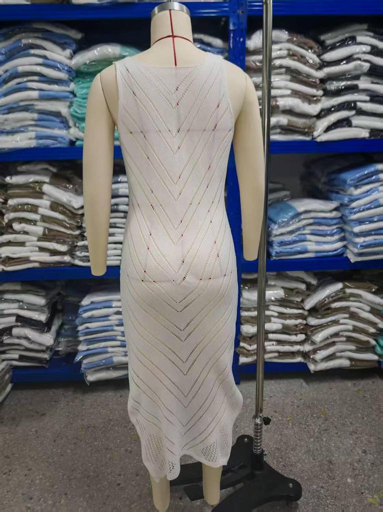 Rochie de Plajă Tricotată Trendy pentru Femei 2025: Acoperire sexy, decupată, stil european-american pentru bikini
