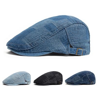 Denim Vintage Baskenmütze Männer Zeitungsjunge Mützen Sommer Casual Frauen Forward Cap Baumwolle Visier Flache Hut Herbst Schirmmütze Maler Hüte