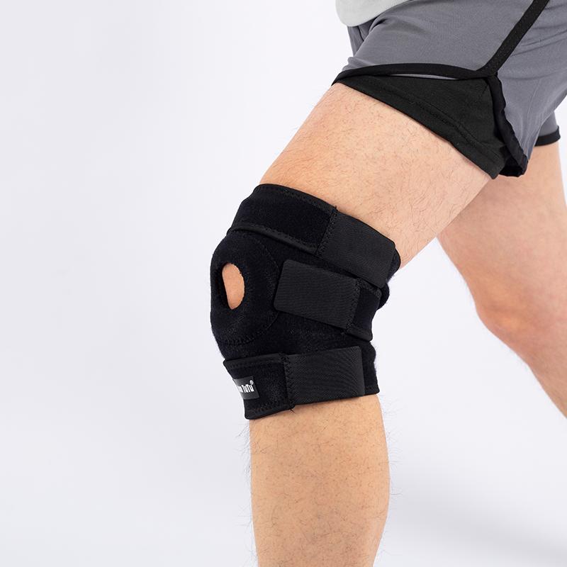 

1шт дышащий четыре пружины колено поддержка бандаж наколенник регулируемый надколенник наколенники безопасность