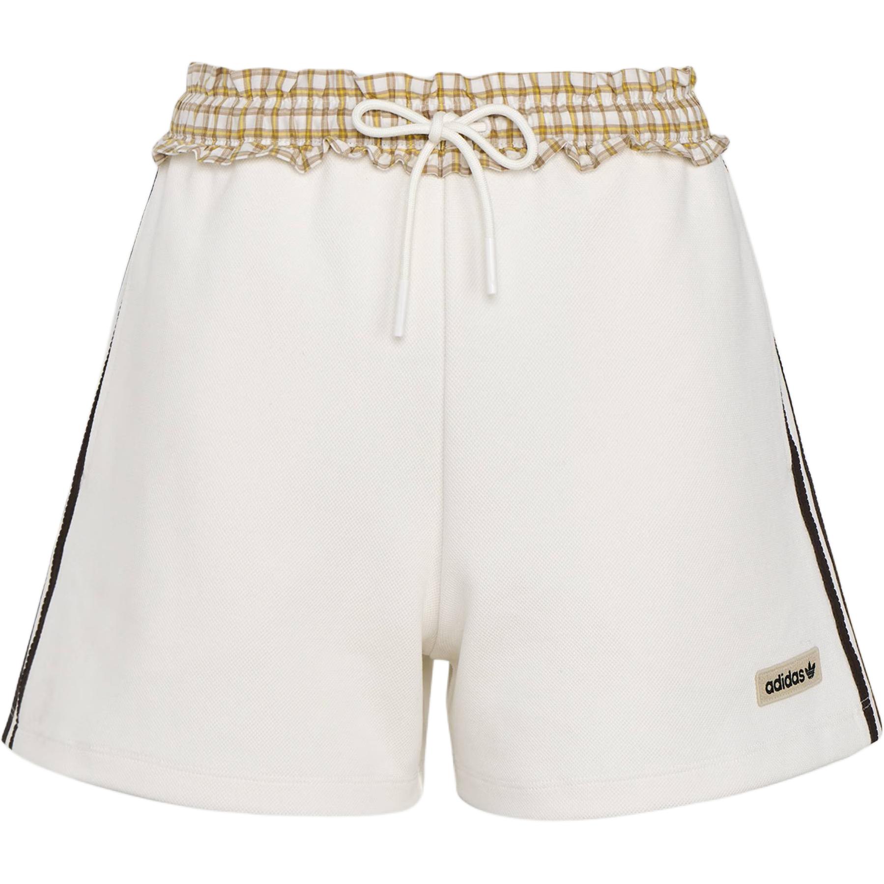Adidas Originals Home Leisure Plaid Splicing Lace-Up Sports Shorts Women shorts KU9395 XS