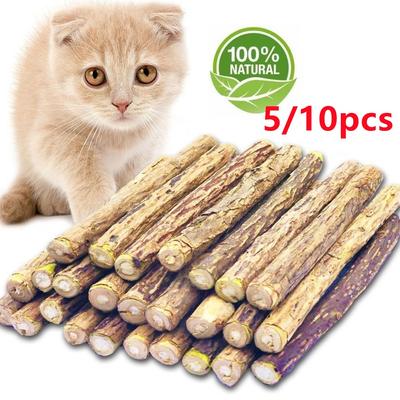 5/10pcs Organic Catnip Toys Natural Plants Cat Teeth Cleaning Chew Toys