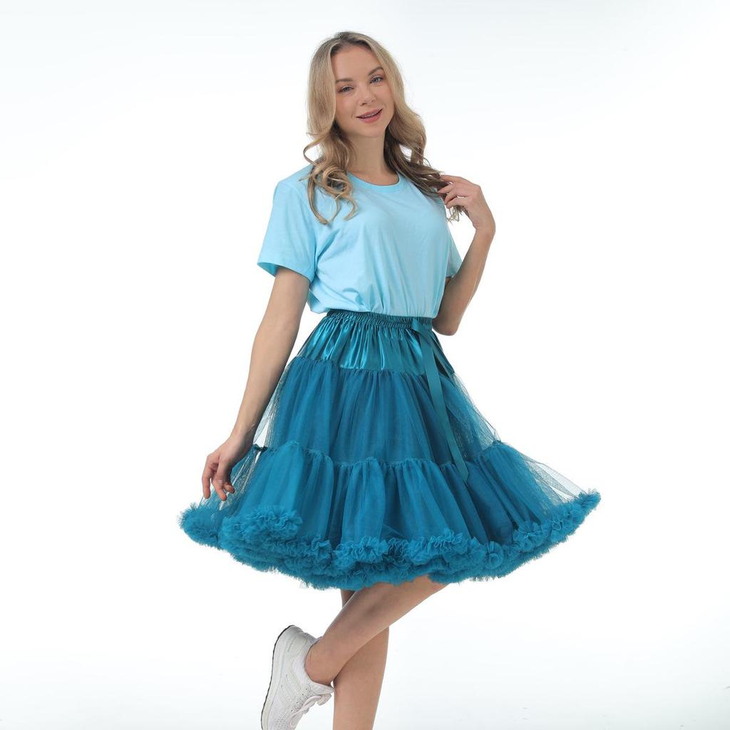 Adult Lolita Super Puffy Hexagonal Mesh Skirt Petticoat for Cosplay Dance