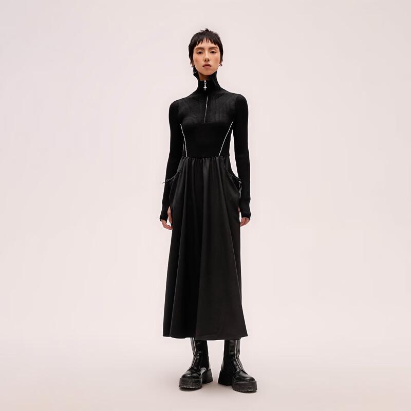 ONLY Women's Lapel Knit A-Line Midi Dress
