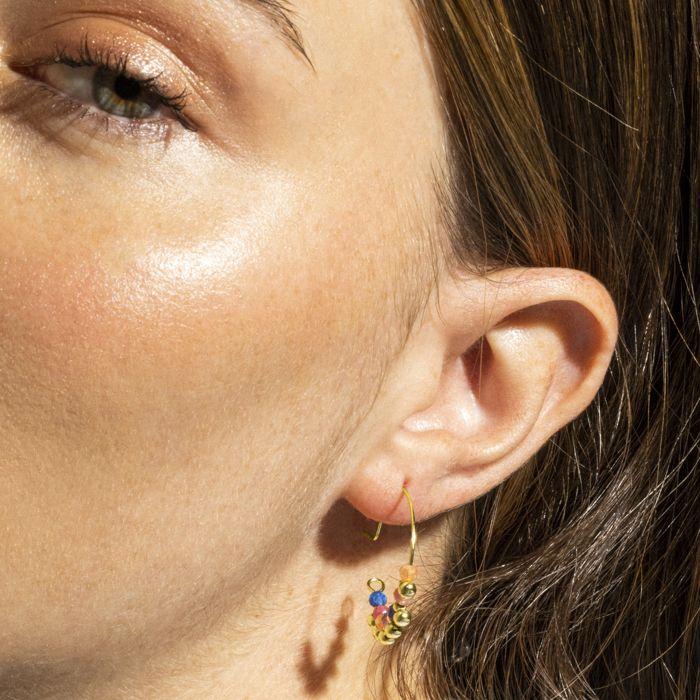 Boucles d'oreilles Luxenter en argent 925 et cristal multicolore finition or 18k - Kapac