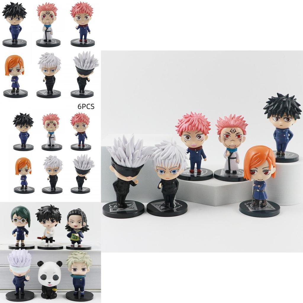 Authentic 6-piece Jujutsu Kaisen Pvc Figurine Set Toge Gojo Satoru Gojo Megumi Fushiguro Nobara Kugisaki Kechizu And Kokichi Muta 8cm Height