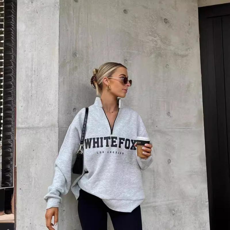 

Европейские и американские 2024 осень-зима простые принтованные футболки толстовки мужские и женские новые повседневные и универсальные принтованные толстовки с длинными рукавами на молнии S серый