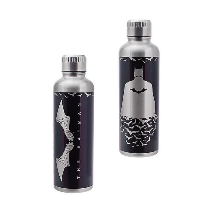Gourde - the batman - métallique - 500 ml - acier inoxydable - noir et argent