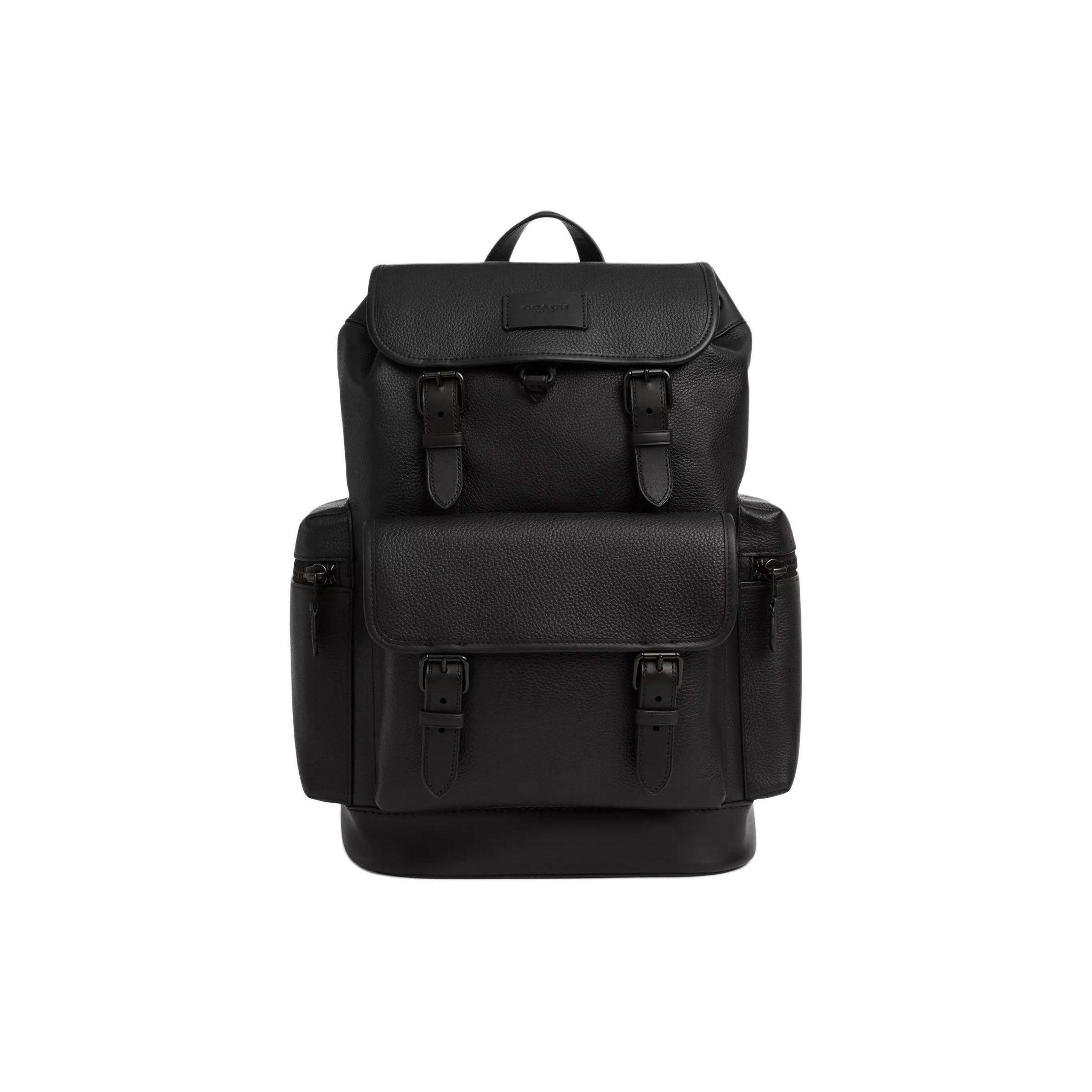Coach Men's Black Sprint 29 Letter Pattern Print Leather And Calfskin Backpack Backpack Ct015-Jilwo