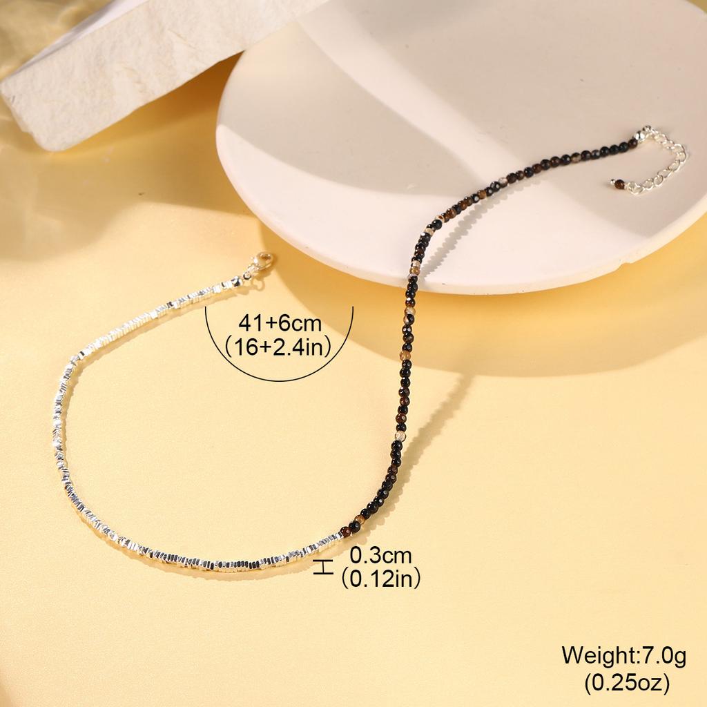 Nový Ins niche design barevný korálkový high-end jednoduchý náhrdelník přírodní perla módní dopaminový krční řetízek