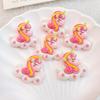10Pcs New Cute Cartoon Rainbow Unicorn Series Flat Back Ornament Jewelry Bows Accessories