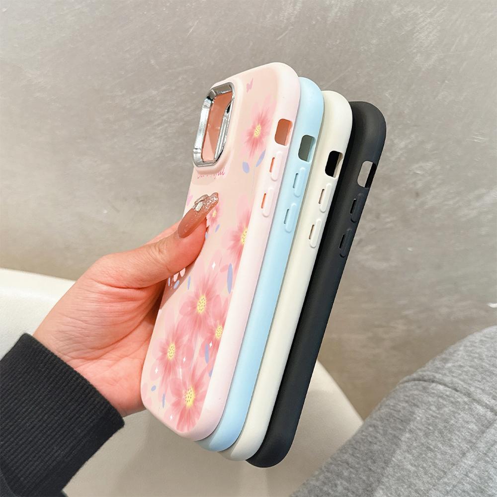 Solid Color Silver Edge Lens Fatty Casing Soft TPU Liquid Silicone Cover Shockproof Phone Case for OPPO Reno Realme OnePlus