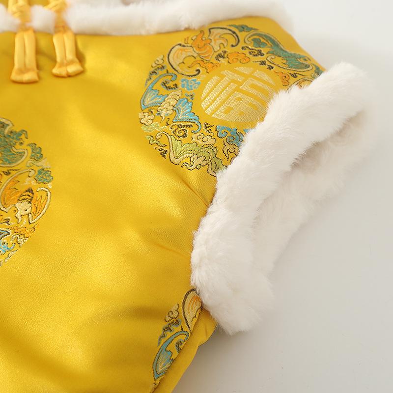 Kids' Autumn-Winter Sleeveless Vest: Warm Jacket, New Year & Performance Costume for Kindergarten, Ancient Style.