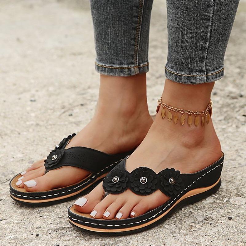 Women's Summer New Slippers Women's Three Flower Slippers Platform Flip Flop Flip Flop Beach Flip Flop Women's Sandals