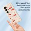 For Samsung Galaxy S24 FE Case Big Bow Cherry Pattern Printing Straight Edge TPU Phone Back Cover