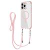 Magnetic Clear Phone Case for IPhone 16 Series Shockproof Crossbody Phone Case with Shoulder Strap Phone Protective Cover Compatible with for MagSafe