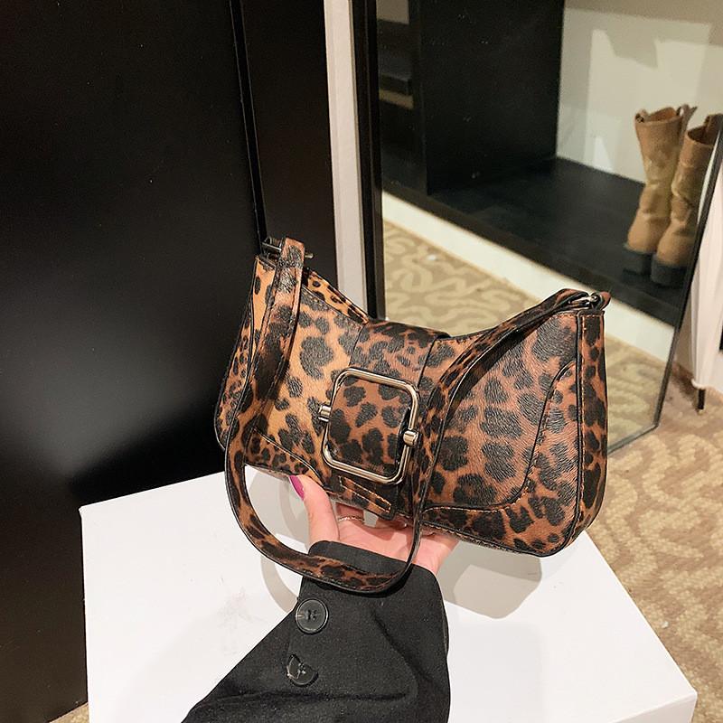 Small Fashionable Square Leopard Print Tote Bag For Women With Trendy Style
