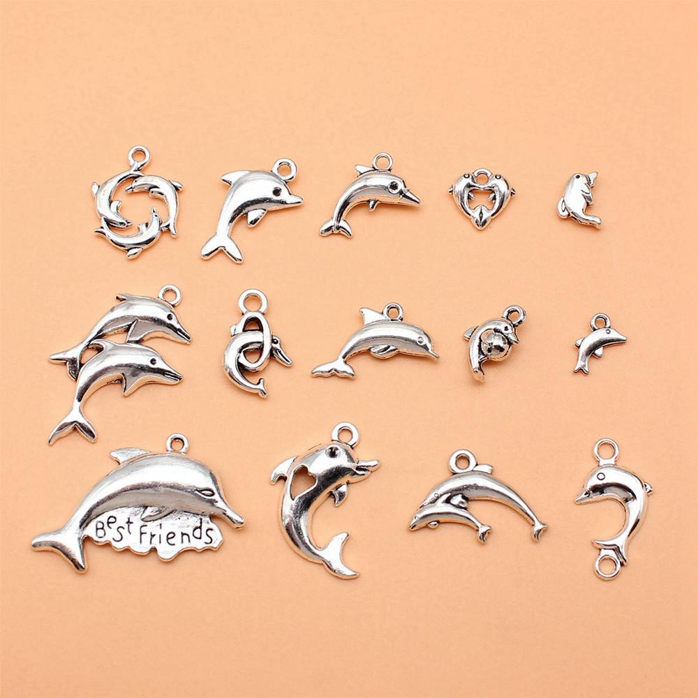 Dolphin Charms 1 Sets Mix Animal Pendants For Ocean Themed Jewelry Making Mix Set