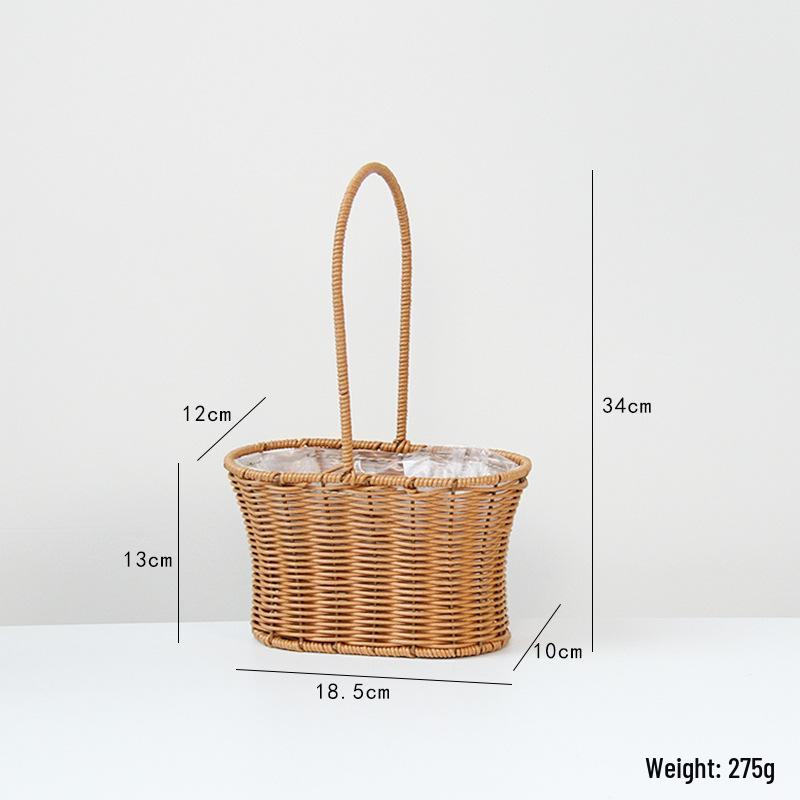 Handwoven Rattan Basket: Fruit, Picnic, Flower Tote for Festivals & Decor