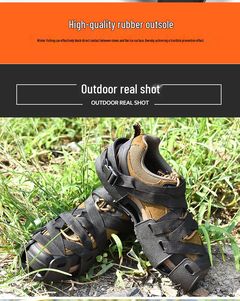Professional Anti-slip Crampons with Spikes for Hiking, Ice Climbing, Fishing, and Snow - Outdoor Ice Grips Shoe Covers.