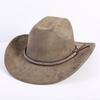 Neue Farbe Western Cowboyhut Herren und Damen Pendler Vielseitig Einfacher Stil Breiter Rand Zylinder Sonnenhut