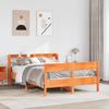 Vidaxl Bed Frame Without Mattress, Waxed Brown, 135X190 Cm, Solid Pine