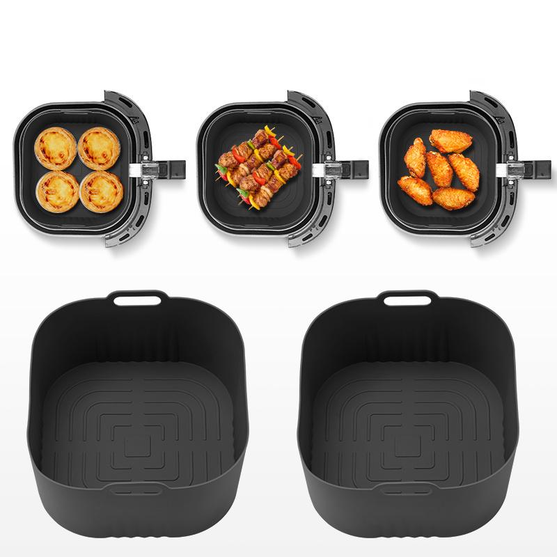 2pcs Silicone Air Fryer Baking Pan with Philips HD9252 HD9200 HD9255 Model Airfryers Gift Home Kitchen Accessories Easy To Clean