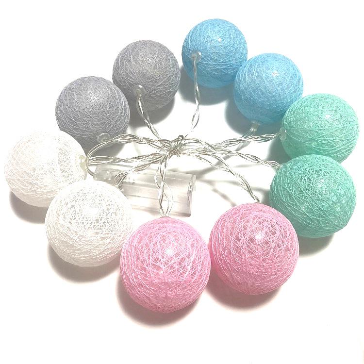 LED Cotton Ball String Lights for Girly Rooms, Festivals, and Christmas Decor