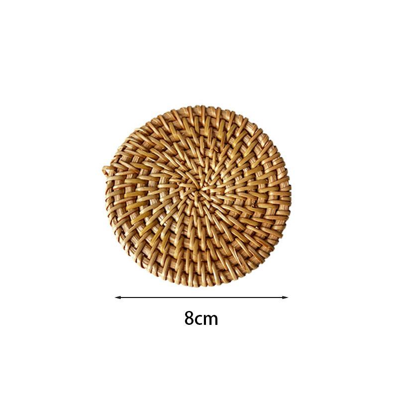 Rattan Hitzeschutzmatte Tischmatte Schüsselmatte Tellermatte Wärmeisolationsmatte Teekannenmatte Tassenmatte Untersetzer Gewebte Teezeremonie-Matte
