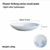 Japanese Style Ceramic Plate Retro Floral Print Small Dish for Dessert Fruit Salad Home Tableware