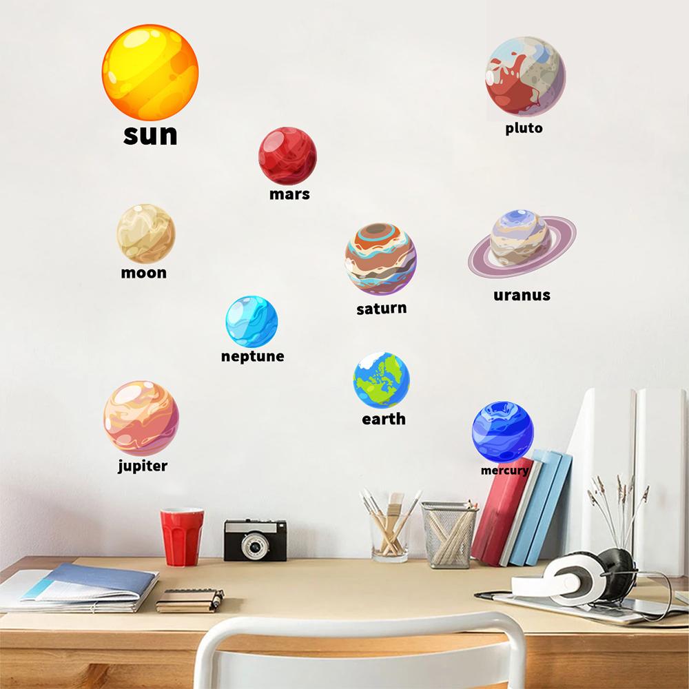 Luminous Stars Wall Stickers DIY PVC Glow In The Dark Planet Wall Decals Ceiling Stars Planets Stickers Home Decoration