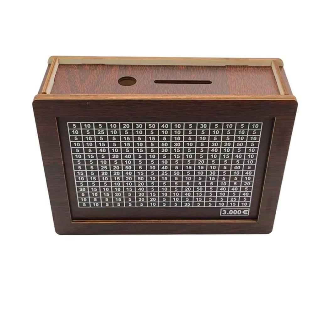 

Reusable Wooden Treasury Savings Box - 1000/3000/5000/10000 Euro Challenge, Children s Cash Storage