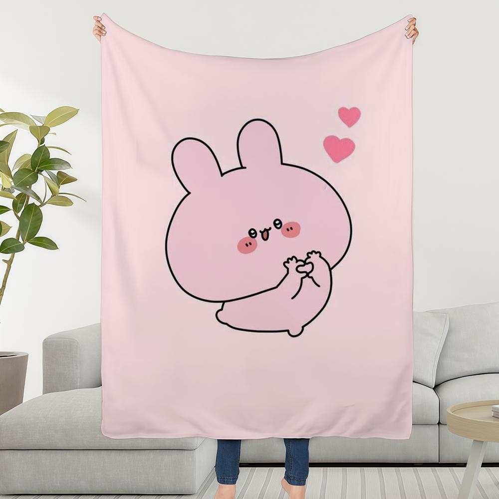 Blanket Throw Super Cartoon Cosy Cute Plush Living Room Sofa Couch A-Asamimichan Childish Birthday Gifts 75cmx90cm